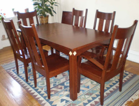 60" x 36" Shaker Table and Monaco Chairs in Chocolate Cherry